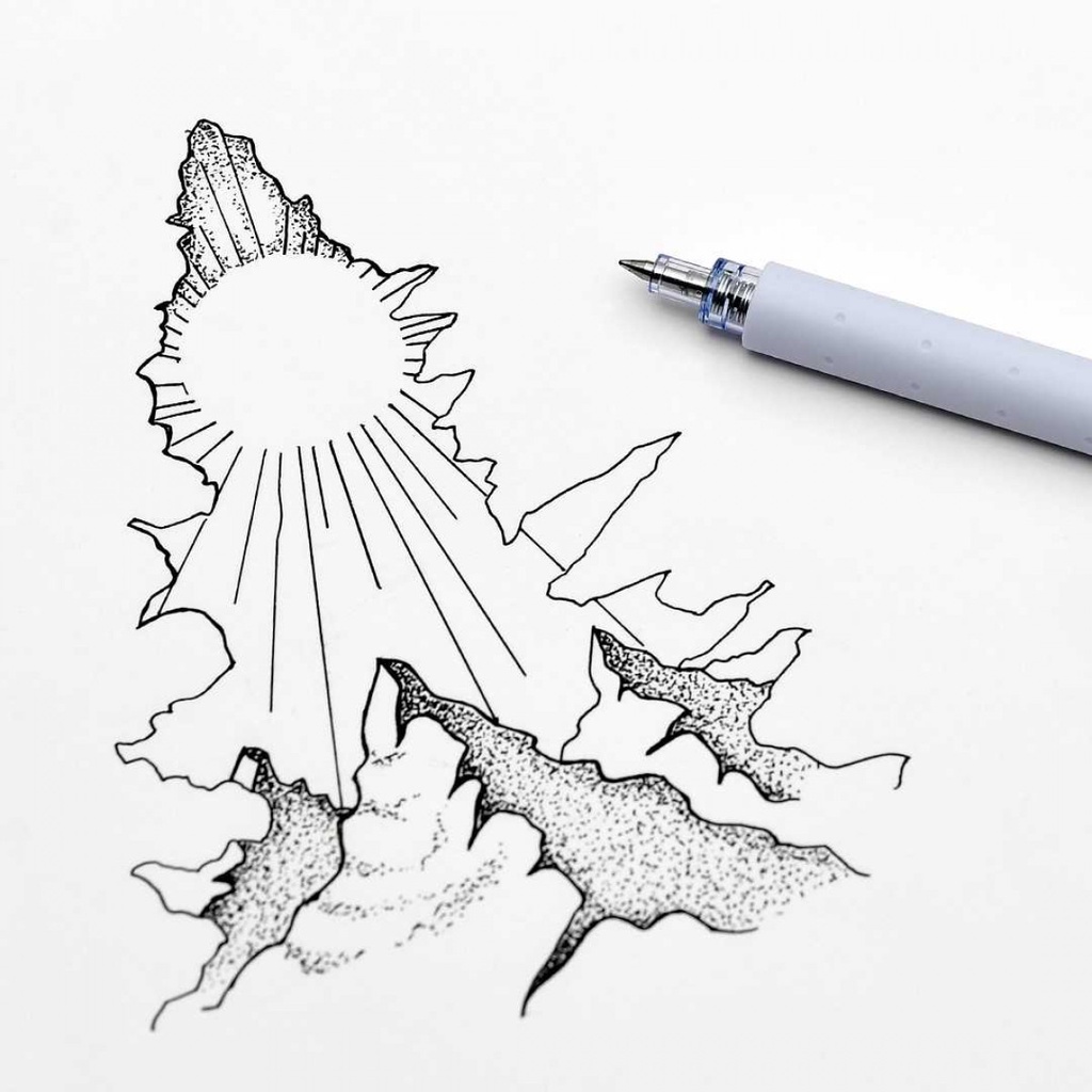 Pena Pulpen Kantor Belajar Gel Marine Pen 0.5mm Tinta Hitam 3 PCS