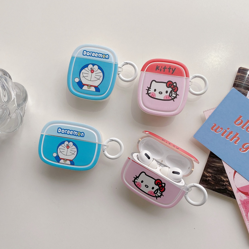 Lucu Kartun Gelombang Earphone Case Untuk Airpods Pro2 1 3 TPU Lembut Headphone Cover Headset Lengan Earbud Bening Penutup Pelindung