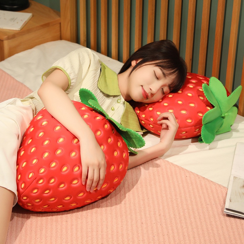 Bantal Buah Strawberry Mewah Pendek Untuk Dekorasi Kamar Anak Perempuan