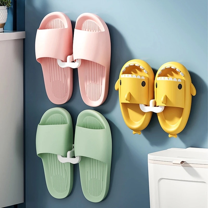 Tempat Sandal Tempel Dinding Tidak punched/Kait Penyimpanan Sandal/Gantungan Sandal Simple Hemat Ruang/Rak Drainase Toilet Kamar Mandi/Organizer Sepatu Penyimpanan Rapi Kamar Tidur