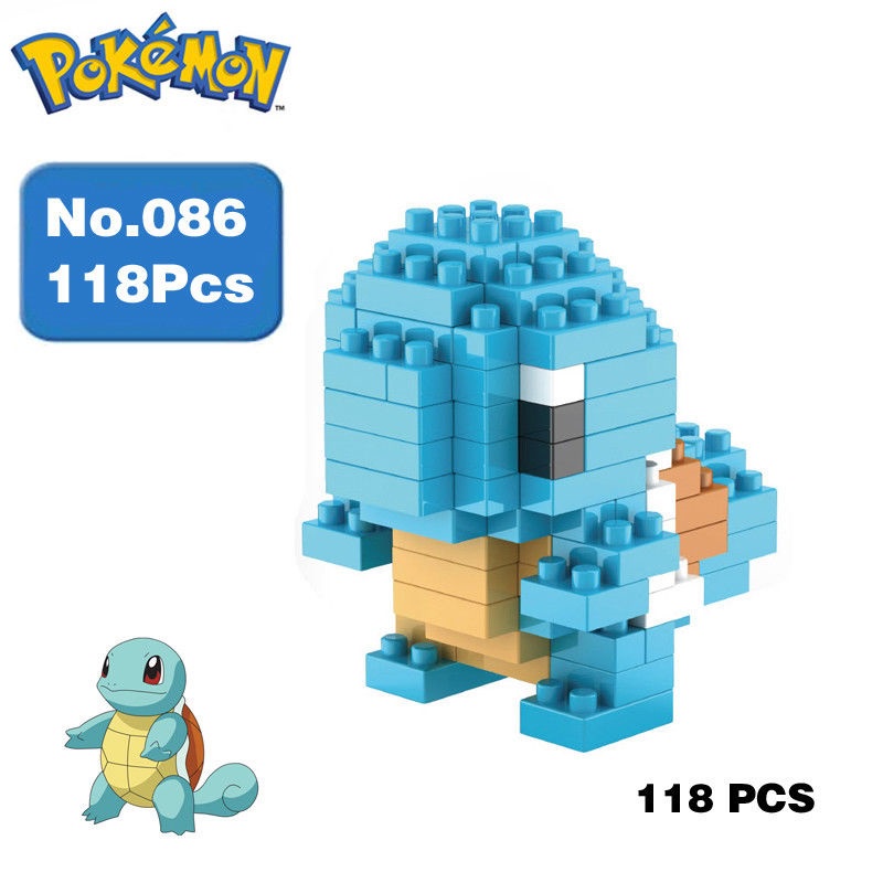 Nano Block Pokemon DIY Figure Model Berlian Mainan Blok Pikachu Potongan Plastik Blok Hadiah