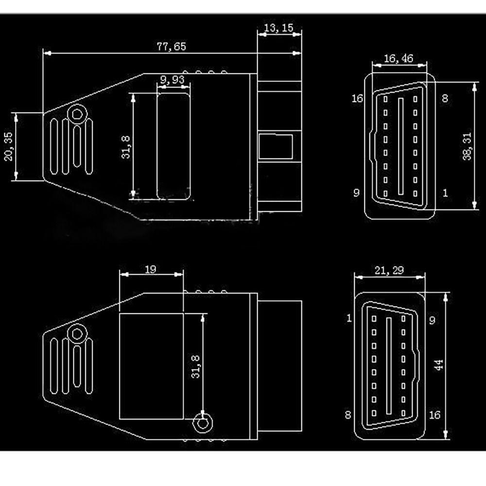 POPULAR Konektor OBD2 Suku Cadang Pengganti Aksesoris Perlengkapan Mobil OBD Male Plug