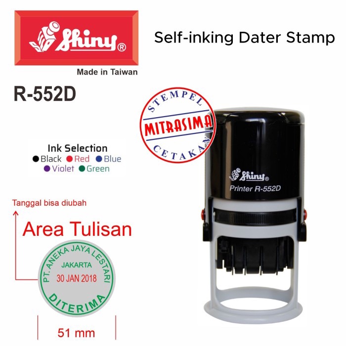 

Stempel Shiny R-552D ( R552D bulat dengan tanggal Tipe R 552D )