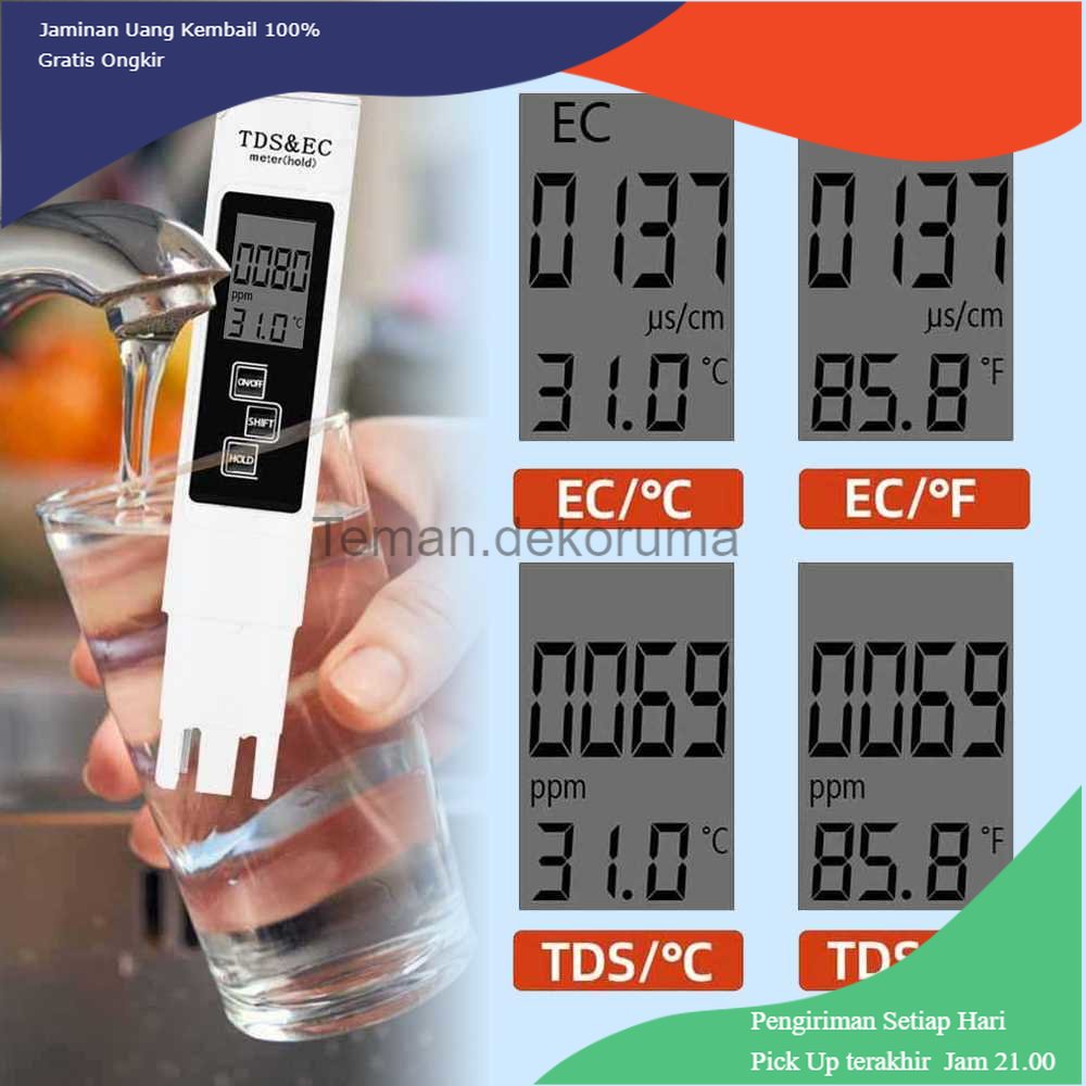 TD - RTG VKTECH Alat Ukur Uji TDS EC Meter Digital Air Minum Akuarium - E-1