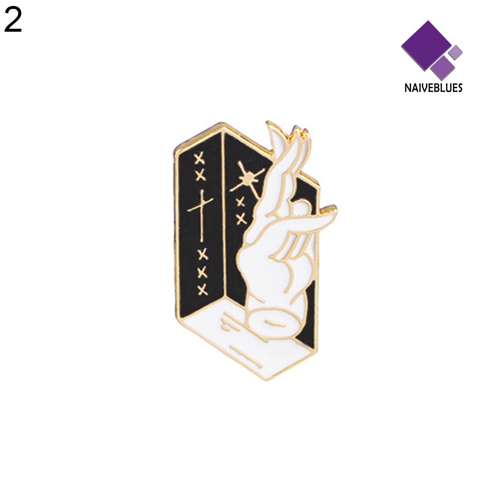 &lt; Naiveblues &gt; Fashion Enamel Wizard Tangan Bros Pin Lencana Kemeja Kerah Perhiasan