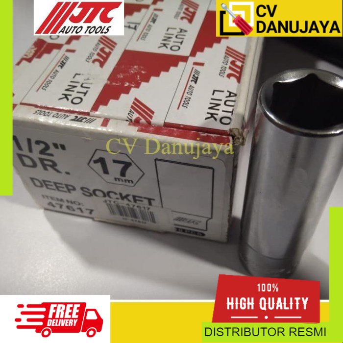 JTC 47617 1.2Dr 6PT Deep Socket Mata Kunci Sok Mata Kunci Sok Panjang 17mm Long 17mm