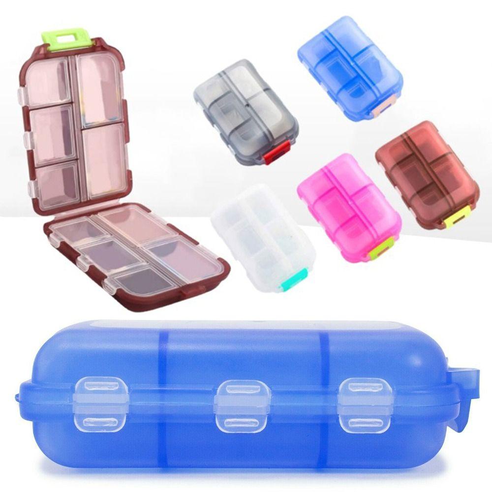 Lily Pill Case Portable 10kisi Obat Tablet Dispenser Wadah Organizer Kotak Obat
