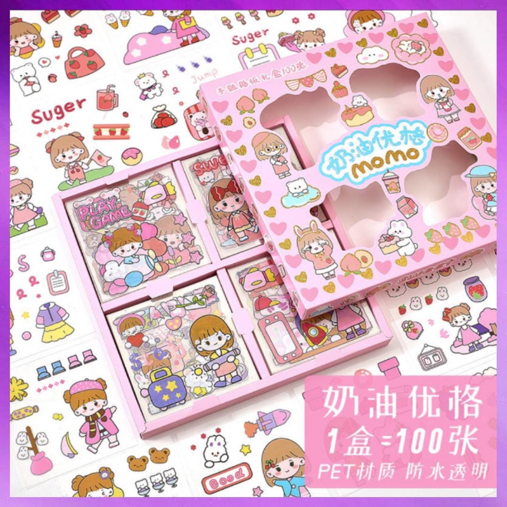 Sticker Tempel Boneka Waterproof Stiker Momo Cewek Cowok Cute Anti Air Handbook Scrapbook