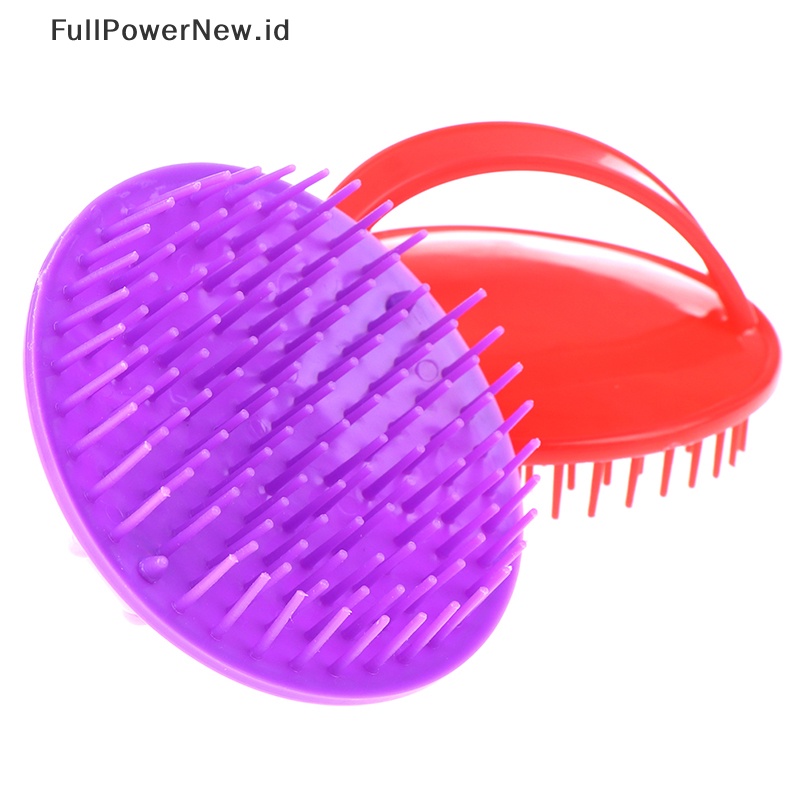 Power Bulat Lembut Shower Shampoo Massage Brush Sisir Cuci Rambut Kepala Head Massager ID