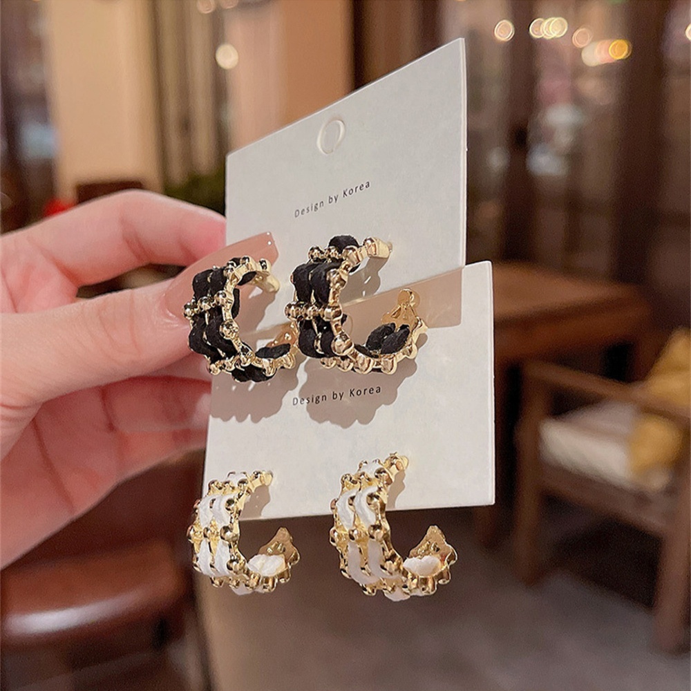 Anting Stud Mewah Berbentuk C Untuk Wanita Ins Style Designer Ear Studs Perhiasan Fashion