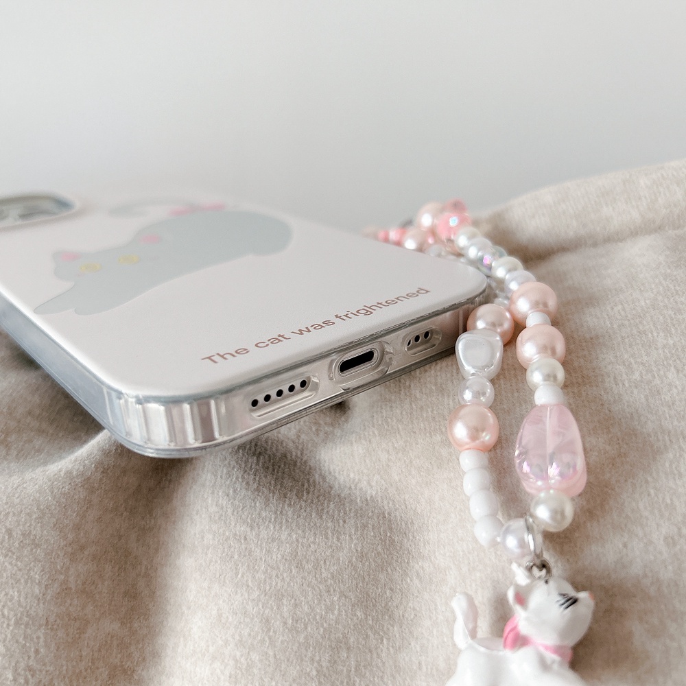 Casing Ponsel Gelang Kartun Kucing Lucu Untuk Iphone11 12 13 14 Pro Max Case Dengan Lanyard Shockproof Back Cover Casing iPhone