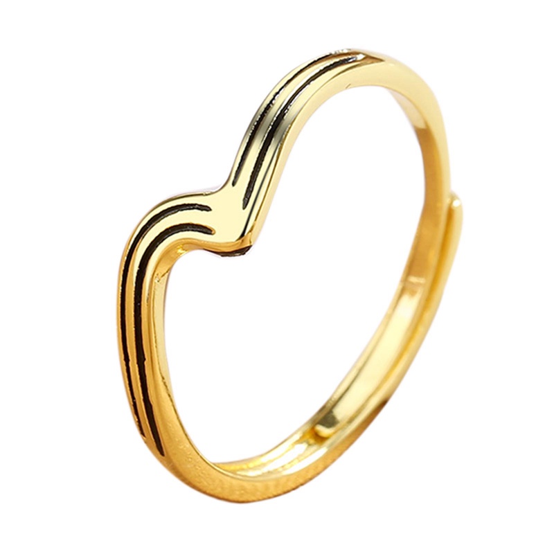 Cincin Twist Gelombang Hypoallergenic Minimalis Untuk Wanita Adjust Open Ring Fashion Korea Aksesoris