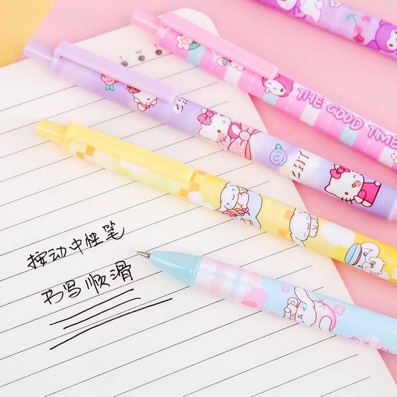 [Unggulan] 1pc 0.5mm Examination Product Black Signature Pen Kartun Melody Kouromi Pena Netral Cepat Kering Sanrio Press Pena Netral Siswa Alat Tulis Kantor Perlengkapan Sekolah