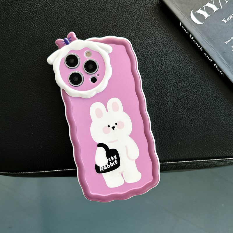 【Lamb Style】Backpack Bunny Soft TPU Case HP iP iPhone 11 12 13 14 Pro Max 7 8 + Plus SE 2020 X XS XR Max Girl Woman FTD Casing Apple