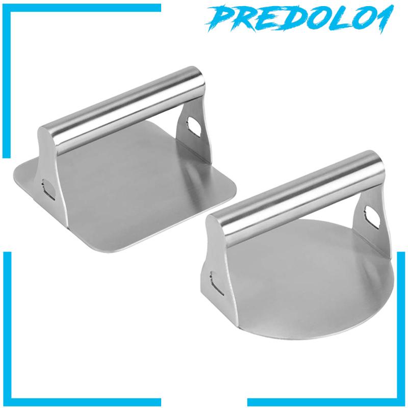 [Predolo1] Burger Press304Stainless Steel Alat Panggang Halus Press Untuk BBQ Flat Top Cooking