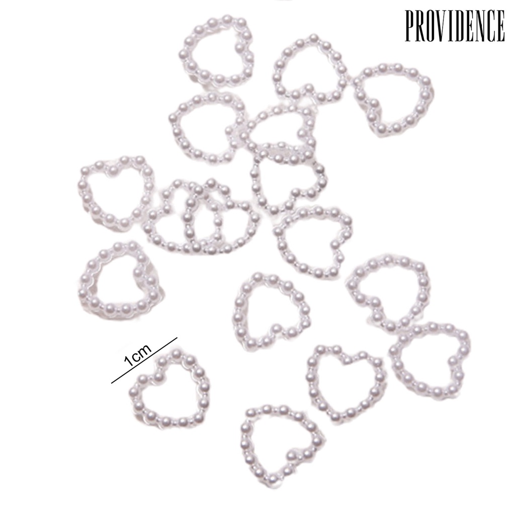 Providence 50Pcs Dekorasi Jantung Kuku Gloss Tiga Dimensi Tidak Luntur Desain Berongga DIY Kuku Mutiara Imitasi Pesona Manikur Desain Manicure Store Supply