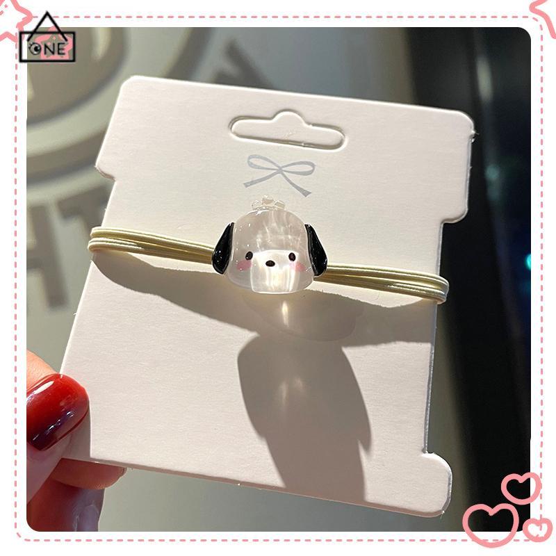 COD❤️Rambut Lucu Kartun Cinnamoroll Tinggi Elastis Manis Hiasan Rambut Karet Gelang Tali Rambut-A.one