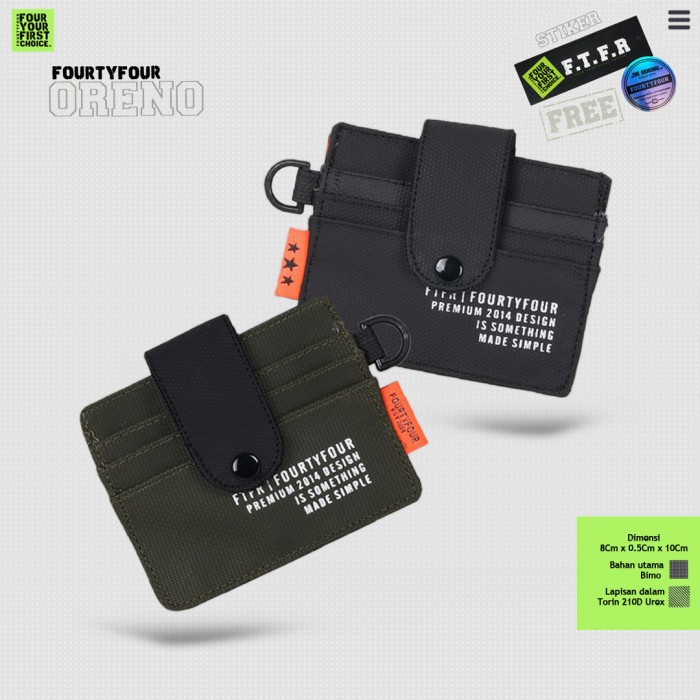 

✨BESTSELLER✨ - Sling Card Holder FourtyFour Oreno - Sling Card - Penyimpan Kartu - Hitam/Army- 1.2.23