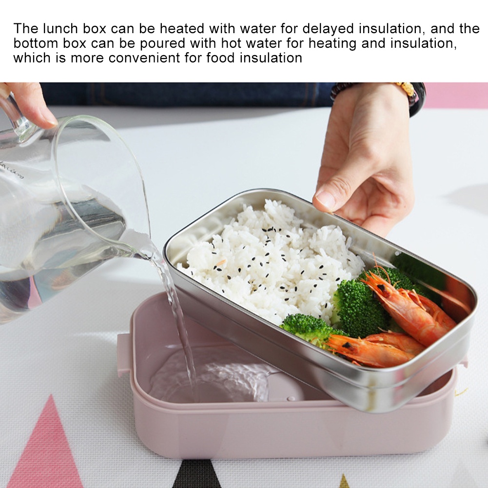 Lunchbox stackable stainless steel 304 model kayu kotak bekal makan 2 susun Japan design