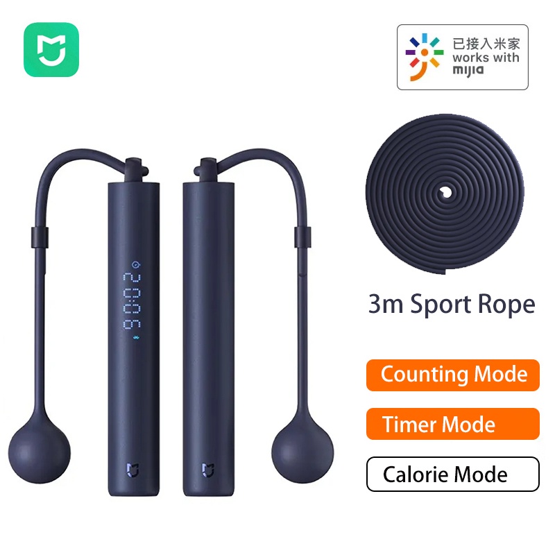 Xiaomi Mijia Smart Skipping Jump Rope Digital Counter App Kontrol Bimbingan Perhitungan Kalori Untuk Olahraga Fitness Latihan Menurunkan Berat Badan