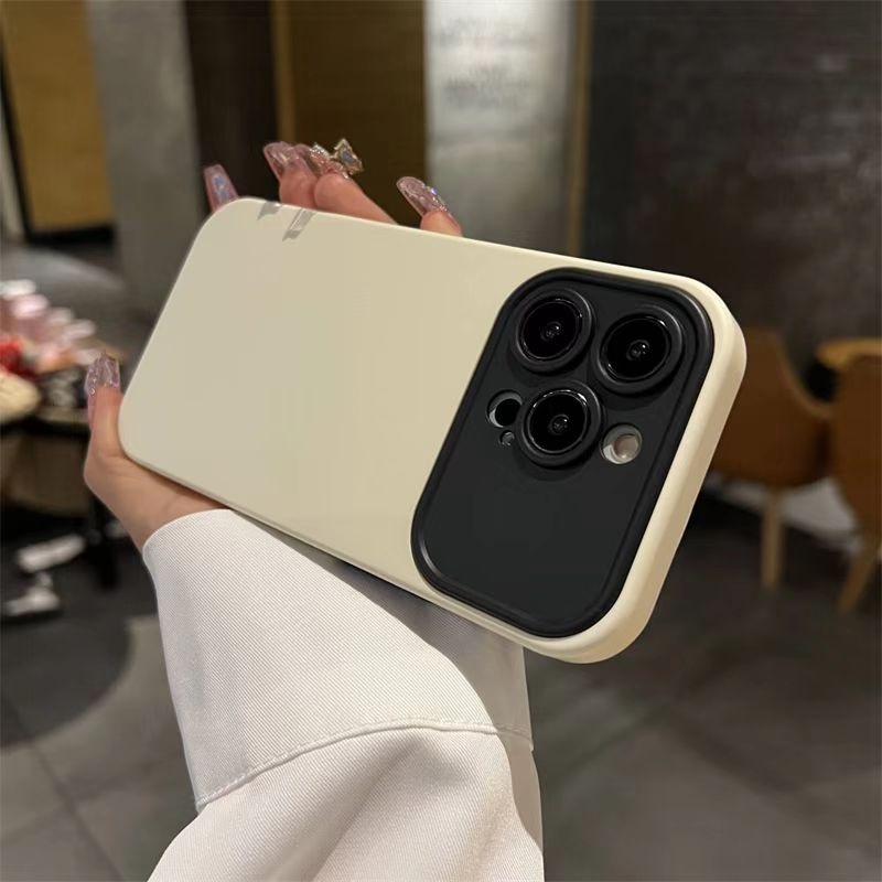 IPHONE Casing Silikon Two-in-one Jendela Besar Untuk Iphone14 13 12 11 Pro X XS Max XR 14Plus Casing Pelindung Soft Cover Anti Jatuh