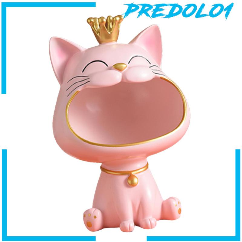[Predolo1] Kotak Penyimpanan Patung Rumah Kunci Pintu Masuk Mangkuk Resin Lucky Cat Statue Figurine