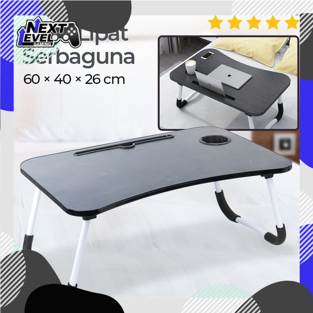 Meja Lipat Laptop Foldable Notebook Desk Table cup holder TaffHOME Z22