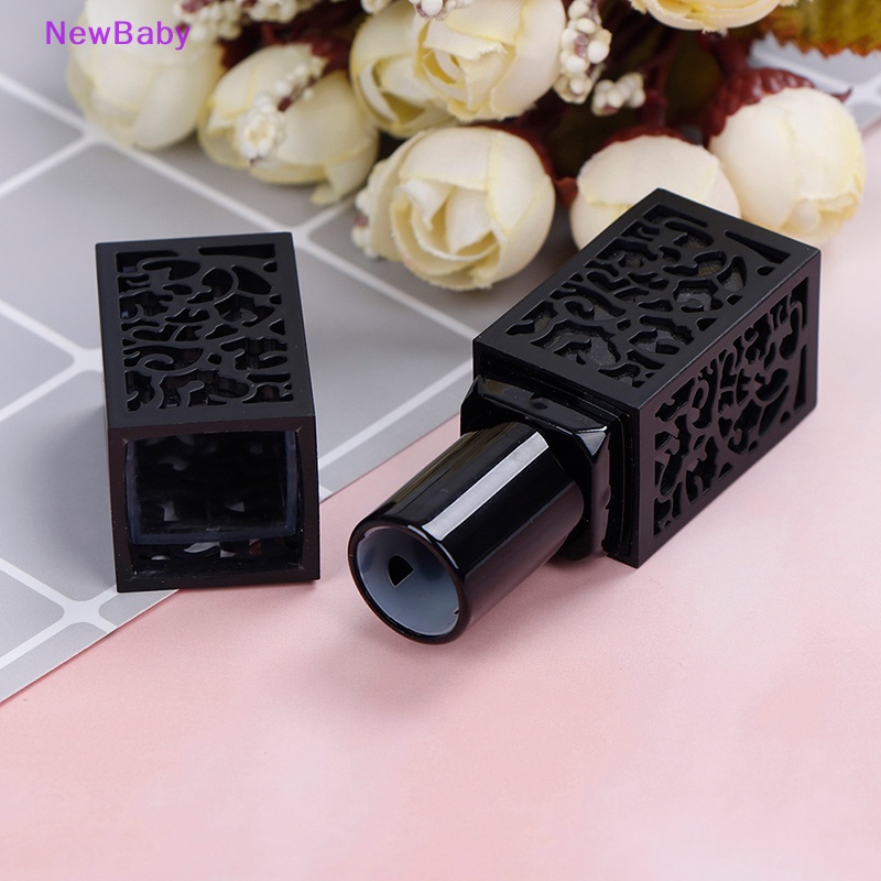 Newbaby Wadah Kosmetik Kosong Tabung Bibir Dengan Tabung Bibir Berongga Hitam DIY ID