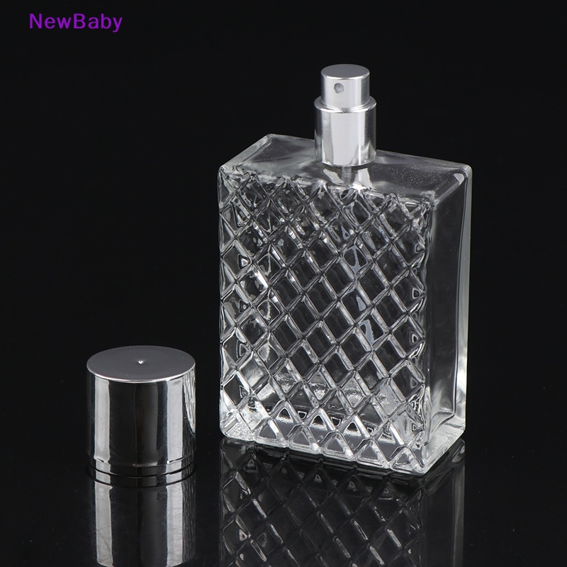 Newbaby 100ml Clear Glass Mist Square Botol Portabel Isi Ulang ID