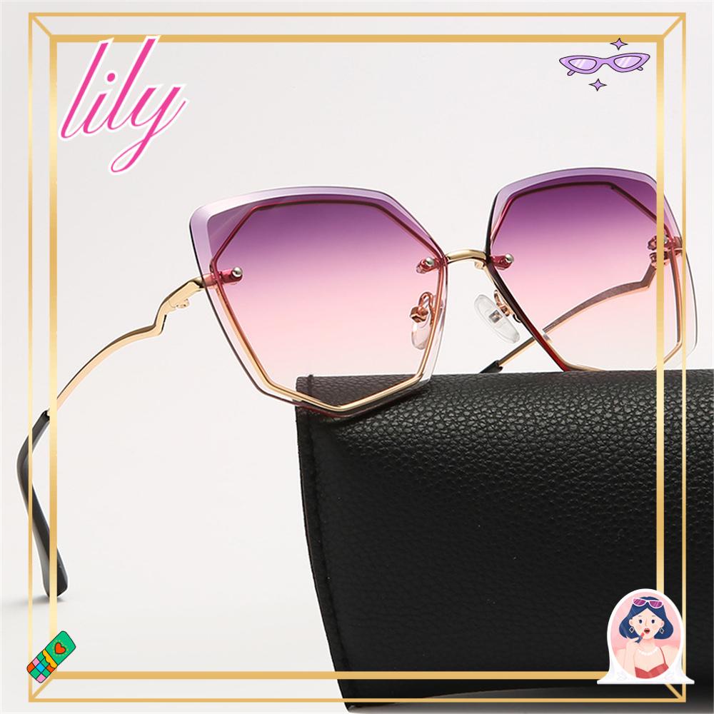 Lily Kacamata Hitam Untuk Wanita UV400 Eyewear Shades Rimless