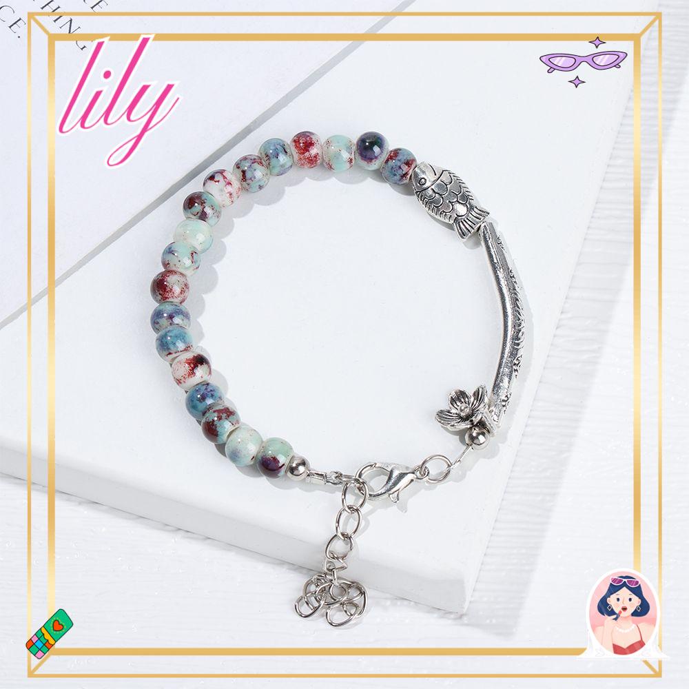 Gelang Manik-Manik LILY Populer Gaya Etnik Charm Desain Retro