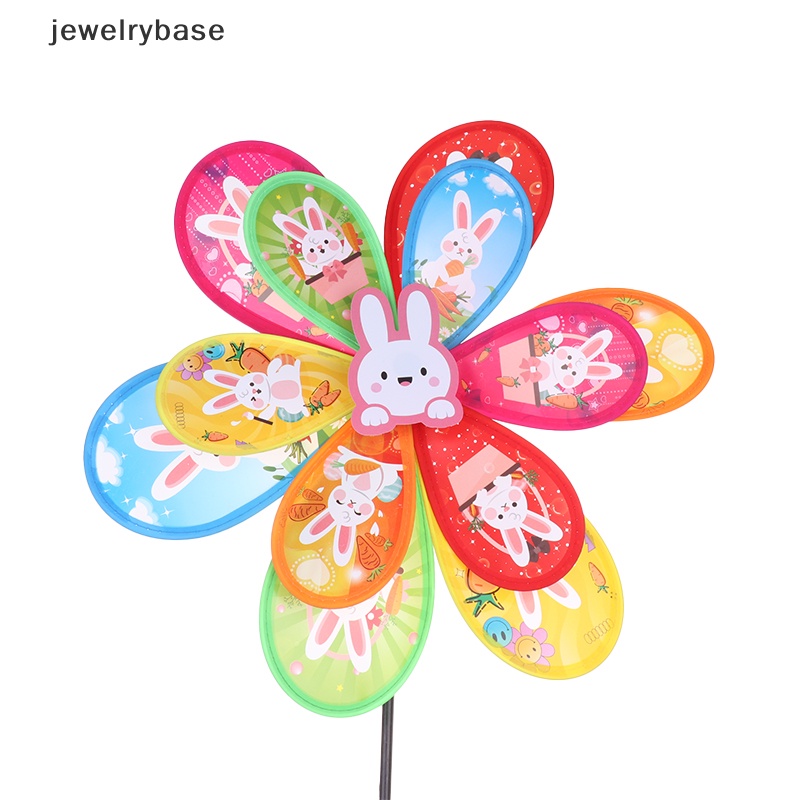 [jewelrybase] Mainan Plastik Anak Hias Luar Ruangan Baru Double Layer Rabbit Colorful Windmill Boutique