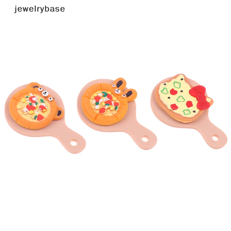 [jewelrybase] 1set Rumah Boneka Pizza Membantu Miniatur Piring Pizza Mainan Model Rumah Aksesoris Butik