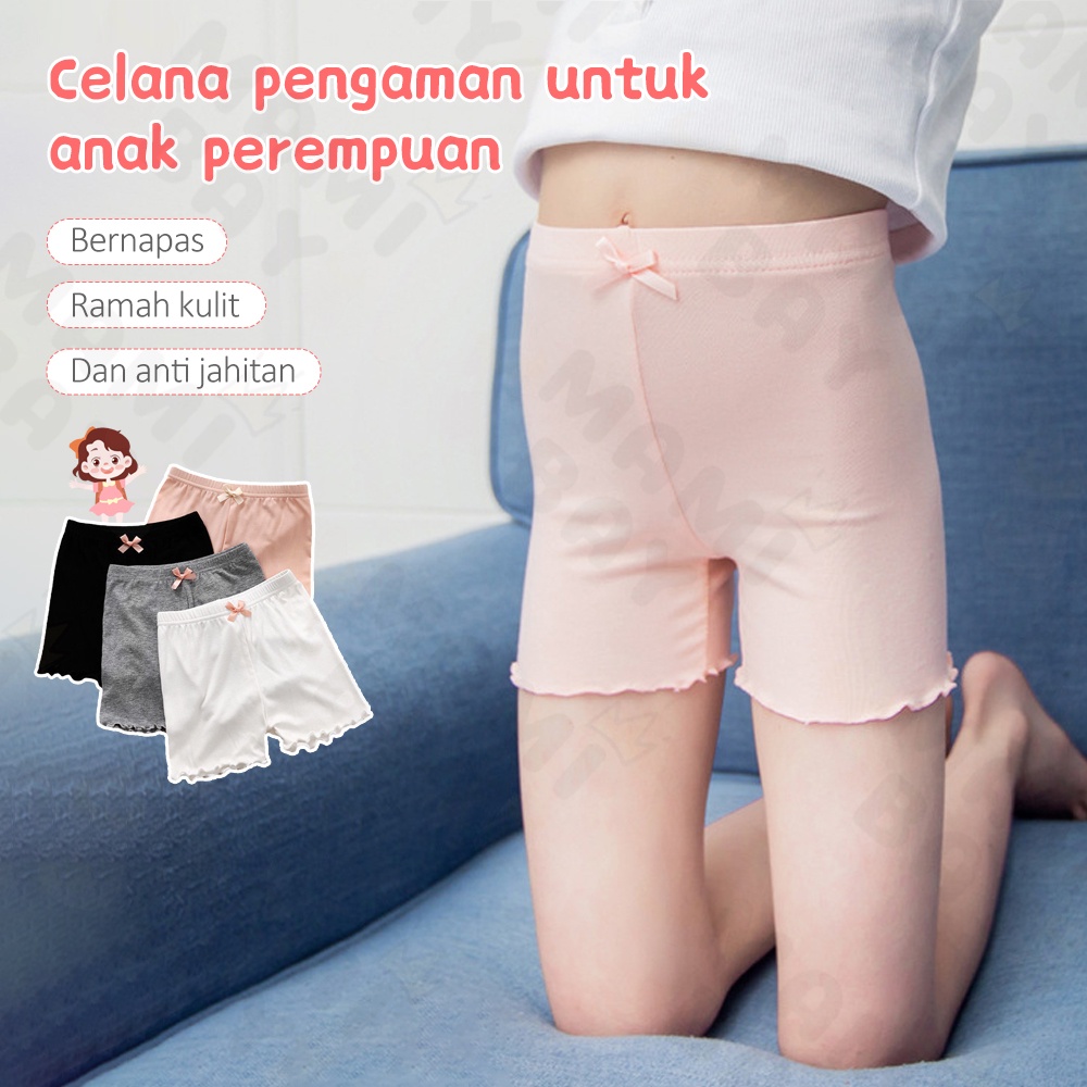 OKEYI celana anak pendek cewek desain telinga kayu safety pants untuk anak perempuan memakai rok