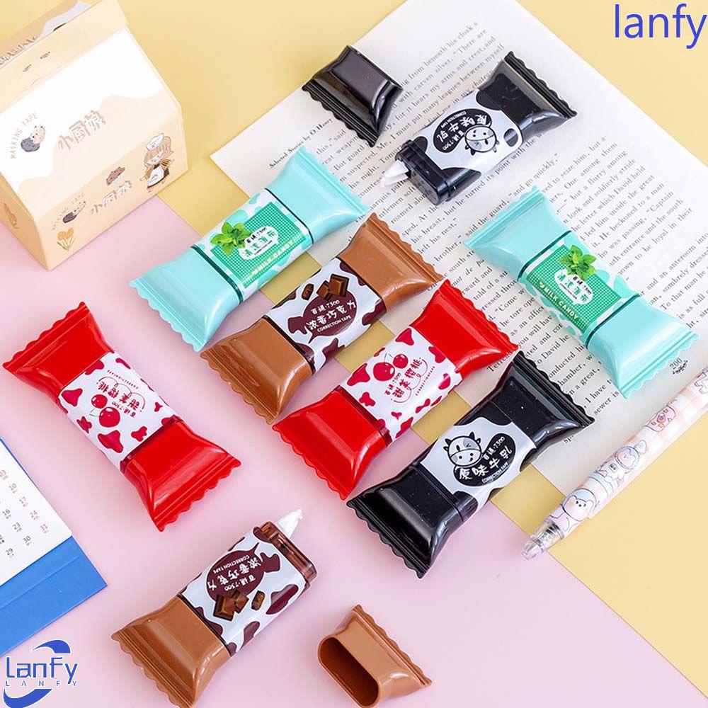 Lanfy Tape Koreksi Permen Lucu Hadiah Anak Warna Gradien Kantor Sekolah Perlengkapan Siswa Permen Bentuk Korektor