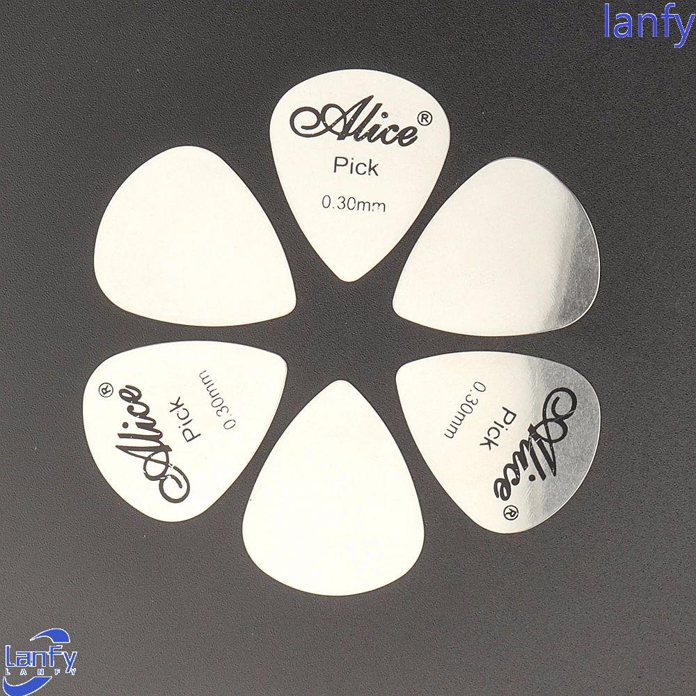 Lanfy Picks Gitar 10Pcs Silver Tipis 0.3mm Bass