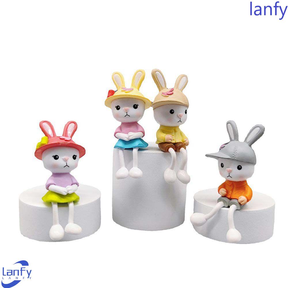 Lanfy Berkaki Panjang Bunny Anak Hadiah Anak Kerajinan Ornamen Taman Dekorasi Desktop Lansekap Mikro