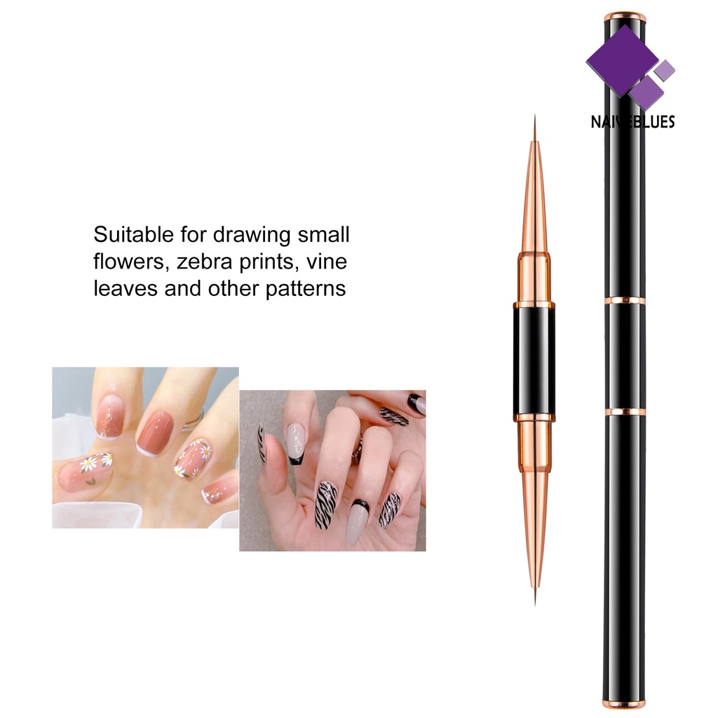 [naiveblues] 5pcs/set5.7.9 /9.11 /15.20Mm Nail Art Brushes Multi-Gaya Dual Head Nib DIY Nail Drawing Liner