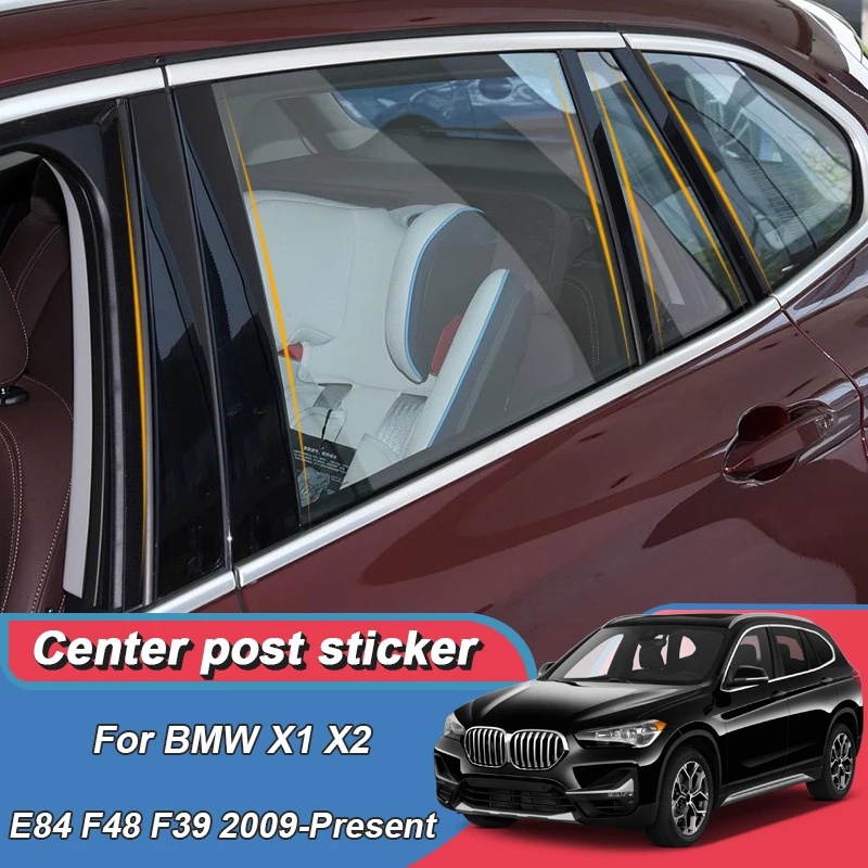 Hitam Mengkilap Pintu Mobil Jendela Kolom Tengah B C Tiang Pilar Stiker Trim Cermin Dekorasi Film Untuk BMW X1 E84 2010-2015 F48 F48lci 2016-2022 Aksesoris