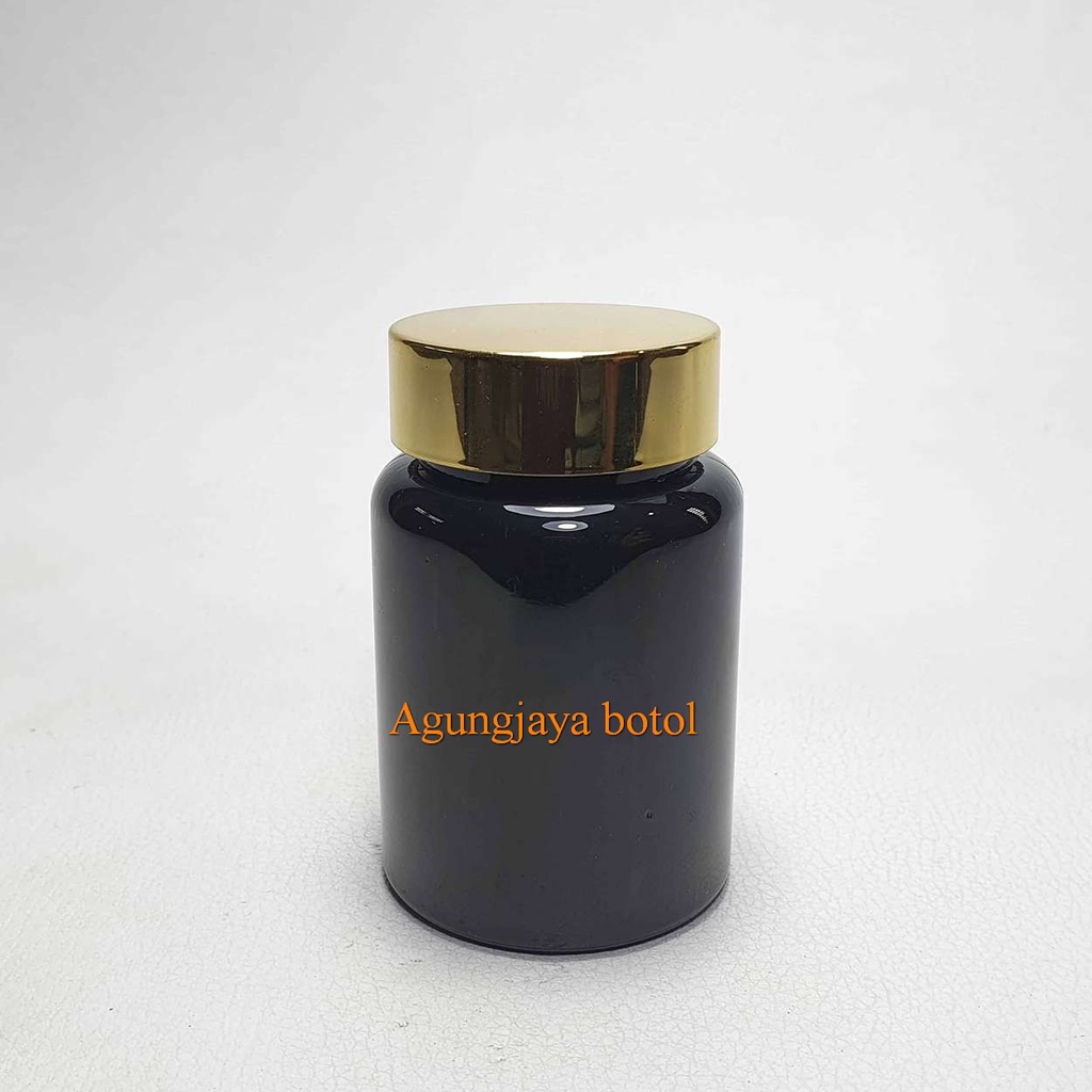 Botol Kapsul Pet 60 Kapsul Ester C Hitam Tutup Alu Obat / Botol Plastik / Botol Kapsul / Botol Table