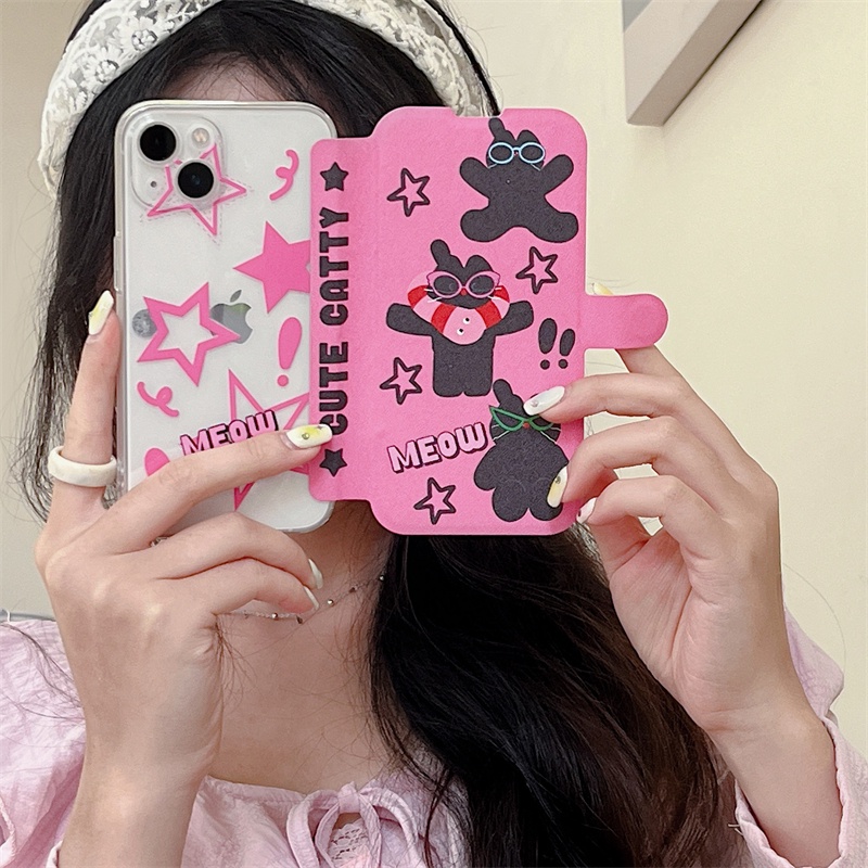 IPHONE Full Pelindung Flip Leather Cover Yang Dapat Ditutupi Casing Ponsel Iphone14 13 12 11 Pro Max Shockproof Case Cover
