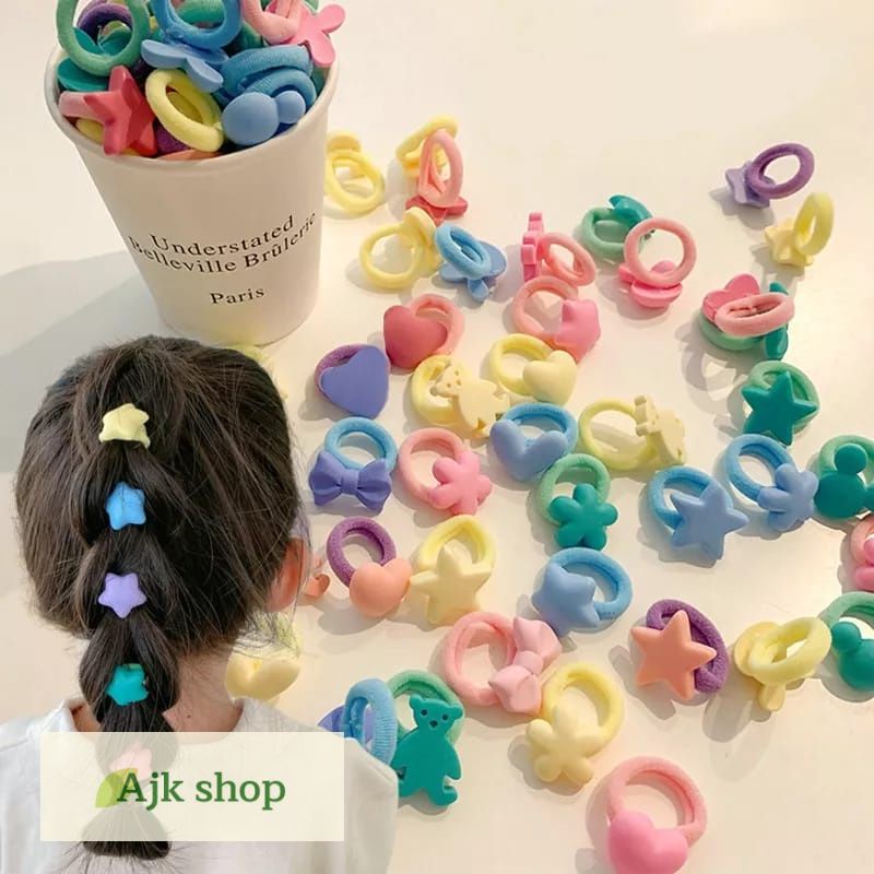 Set Ikat Rambut 10Pcs Aksesories Rambut Anak Wanita Karakter
