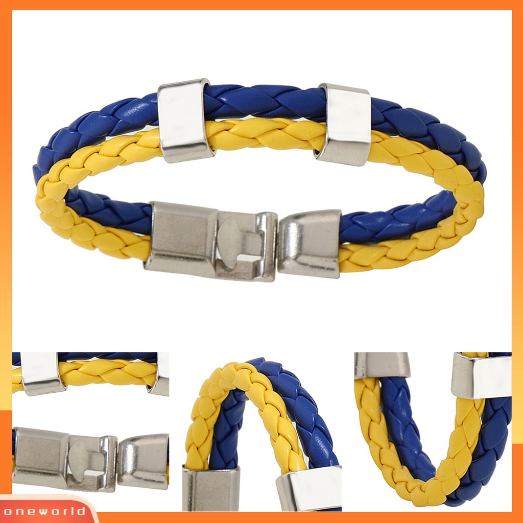 [EONE] Braided Bracelet Eye-catching Tahan Aus Ringan Pria Faux Leather Braided Bracelets Untuk Laki-Laki