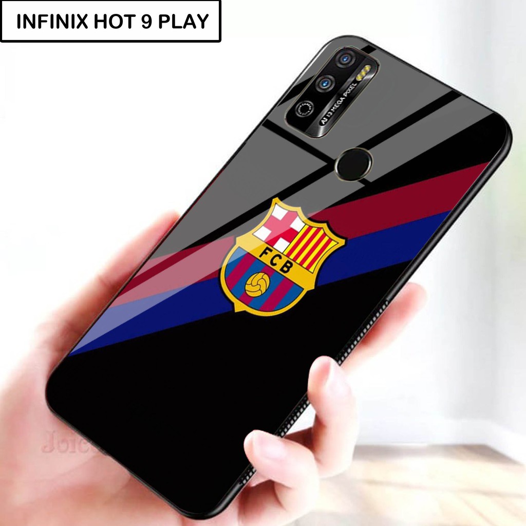 GLASS Case Infinix Hot 9 Play  (Softcase Glass Kaca) Infinix Hot 9 Play (Case Hp) Infinix Hot 9 Play