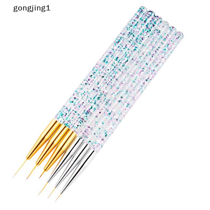 Ggg 3Pcs Acrylic French Stripe Nail Art Liner Brush Set Tips Manicure Paing Tools ID