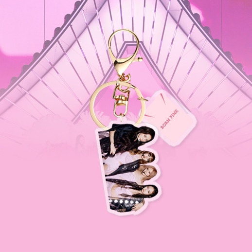 1pc Hitam-PINK Coachella Festival Gantungan Kunci Akrilik Stop Sign Blackpink JISOO JENNIE LISA ROSE Key Ring Gantung Berdiri Blackpink