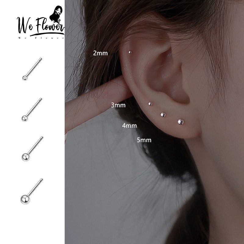 We Flower Anting Stud Bahan s925 Silver Bentuk Bunga Gaya Korea Untuk Wanita
