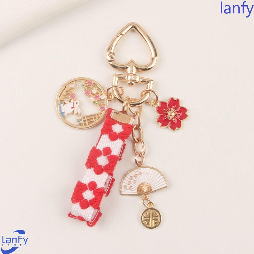 Lanfy Gaya Korea Liontin Lucu Earphone Case Mutiara Kawaii Kartun Sakura Kelinci Gantungan Kunci