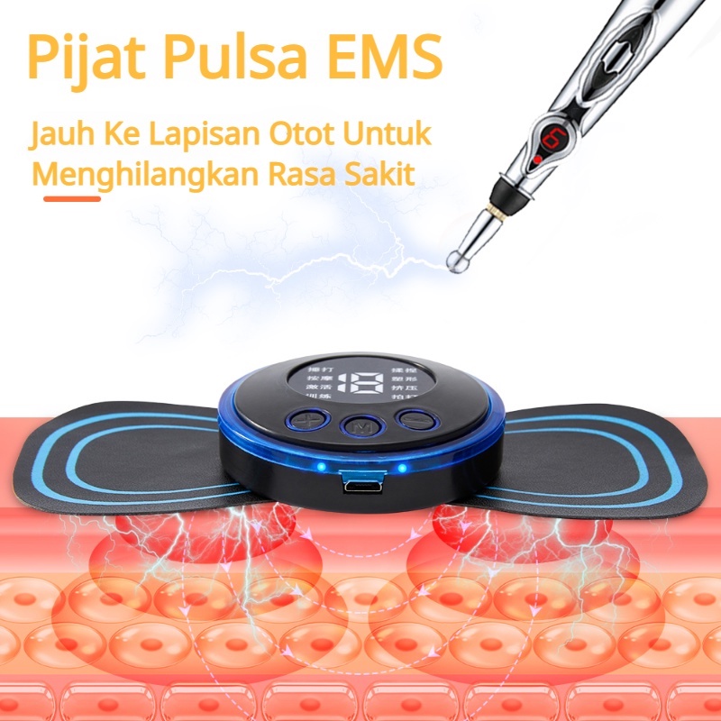 【With Remote】EMS Alat Pijat/EMS Mini Massager/EMS Pijat Leher EMS Pad/Alat Pijat Terapi Leher/Alat Terapi Mikro Panas/EMS Elektrik Pad