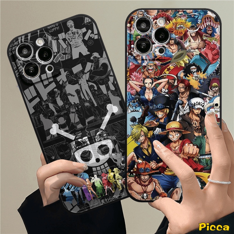 Case Untuk Realme C31 C25 C1 C25Y C35 C33 C21Y C31 9i 6i 9 8 5i 7 10 C20 C12 C11 8i 5 5s 10 8 Pro C3 7i C17 C21 C30 C25s Lembut Trendy Kartun Anime One Piece Lurus Sarung Tepi